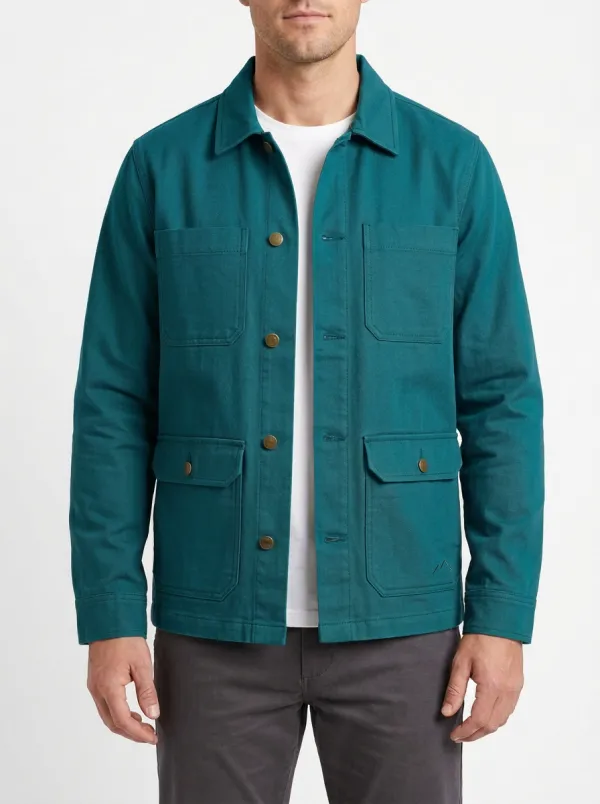 Men's Outdoor Adventure Mountain Logo Printed Utility Jacket