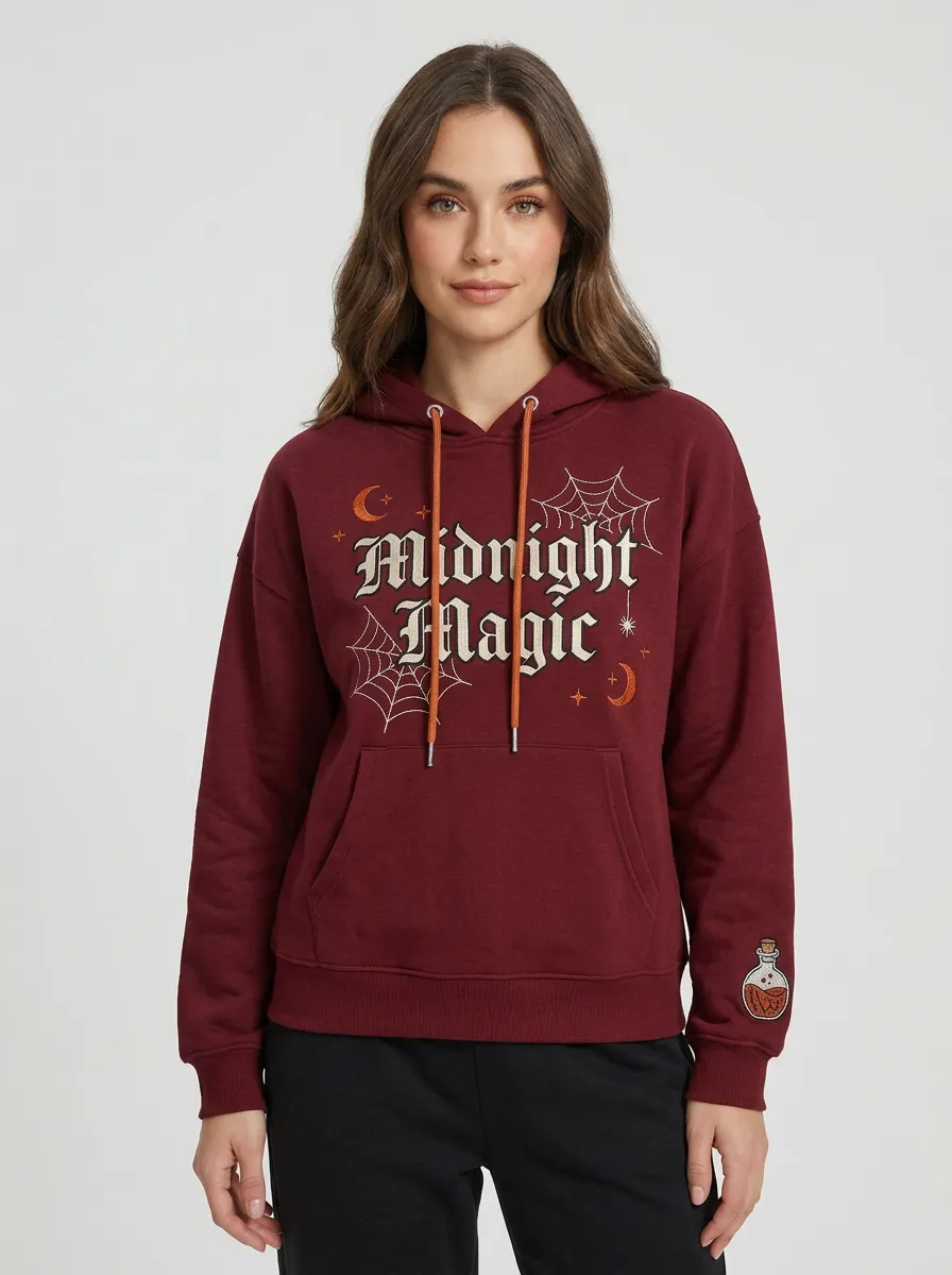 Women's Halloween Midnight Magic Ghost Bat Printed Tracksuit