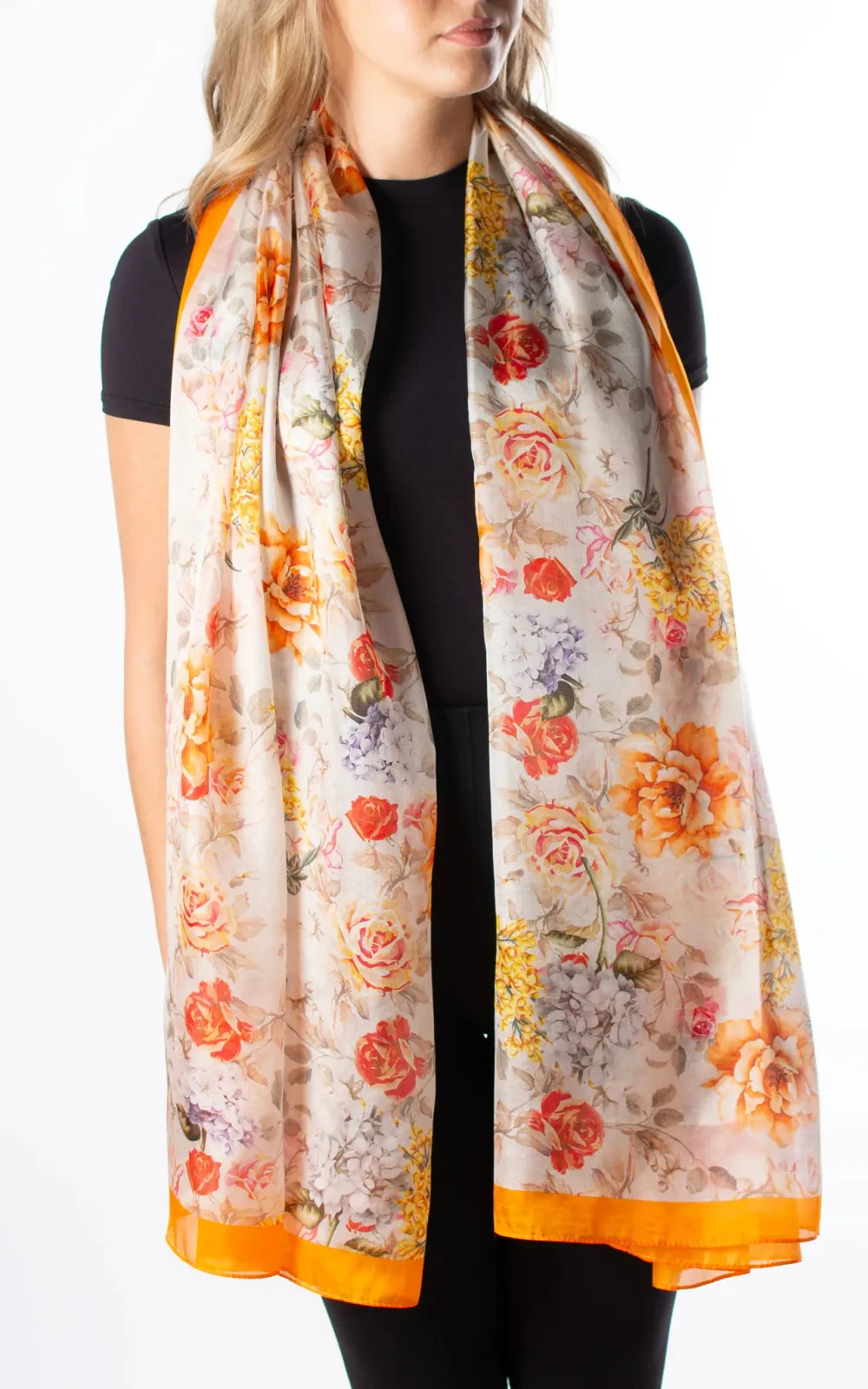 Light Luxury Elegant Floral Print Ladies Scarf