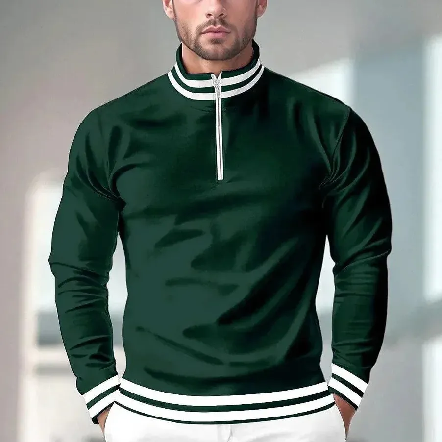Classic Midweight Long Sleeve Pullover Polo Shirt