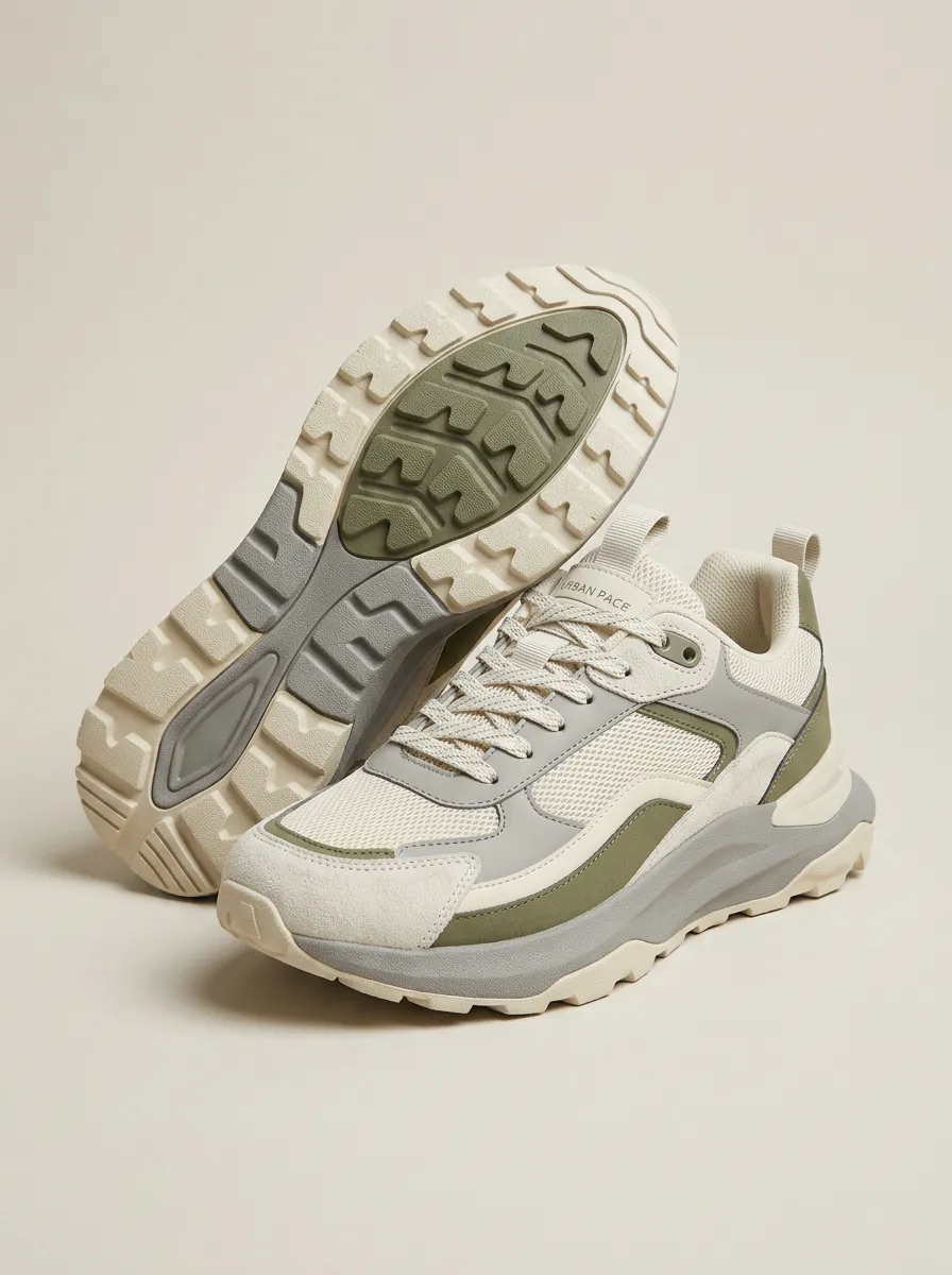 Sporty Mesh-Panel Casual Sneakers