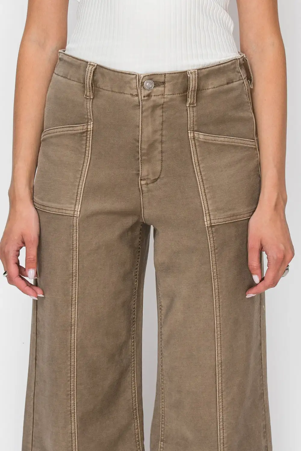 High Rise Wide Leg Flare Palazzo Pants