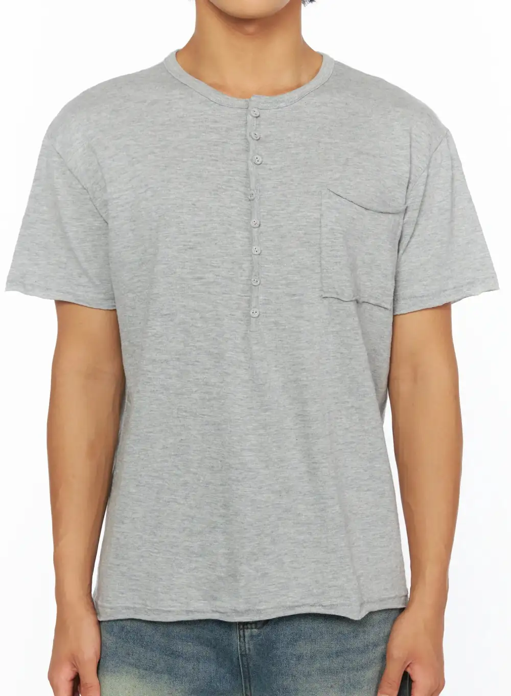 Men's Button Sleeve Henley Tee