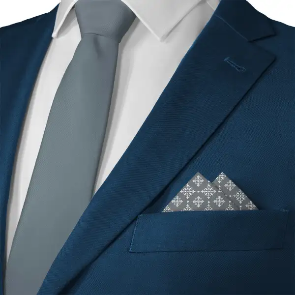 Refined Smart Floral Geometric Pocket Square