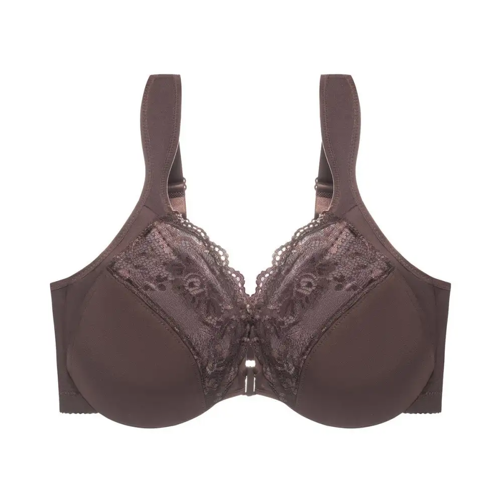 Wide Strap Front Closure Underwire Bra