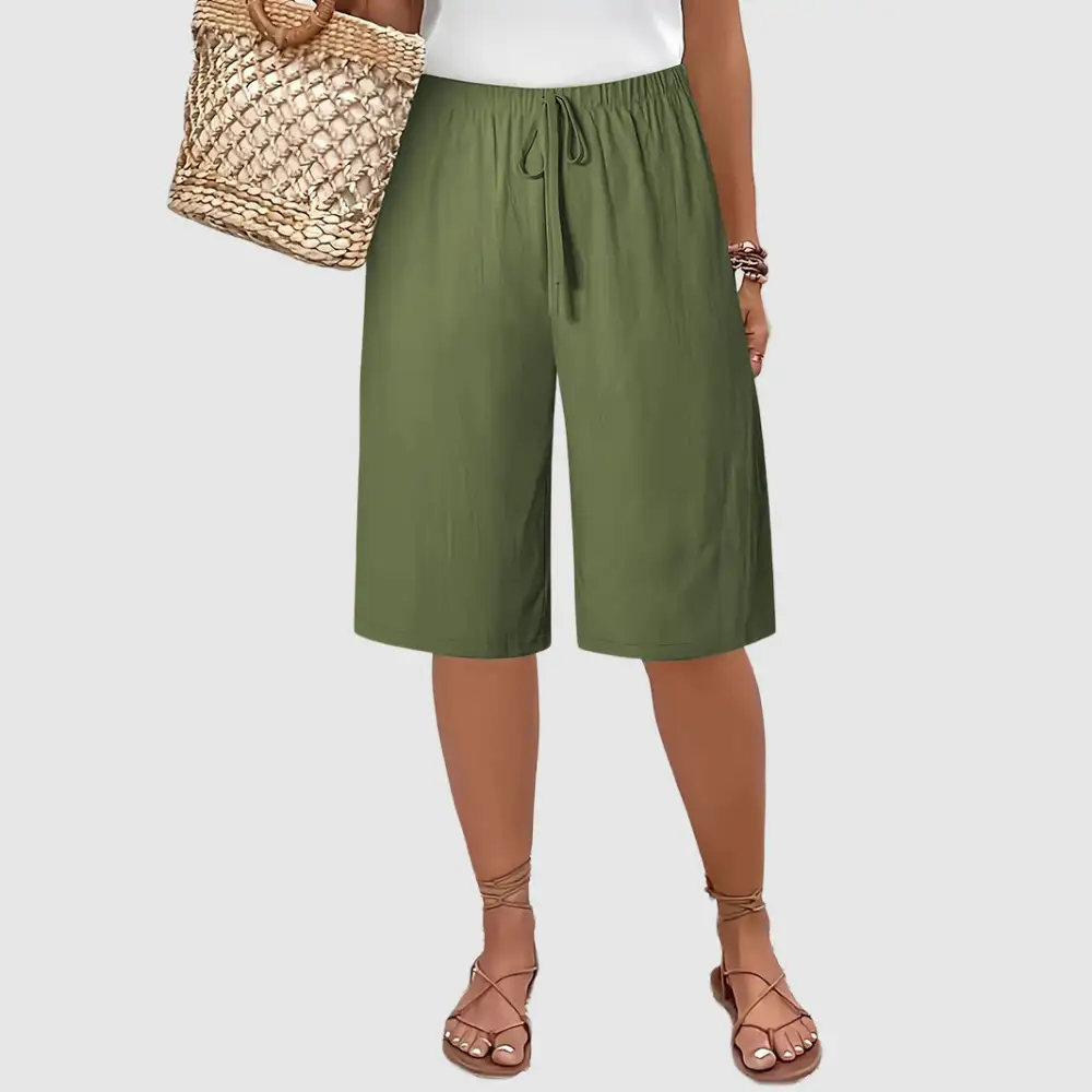 Women's Elastic Waist Casual Bermuda Shorts