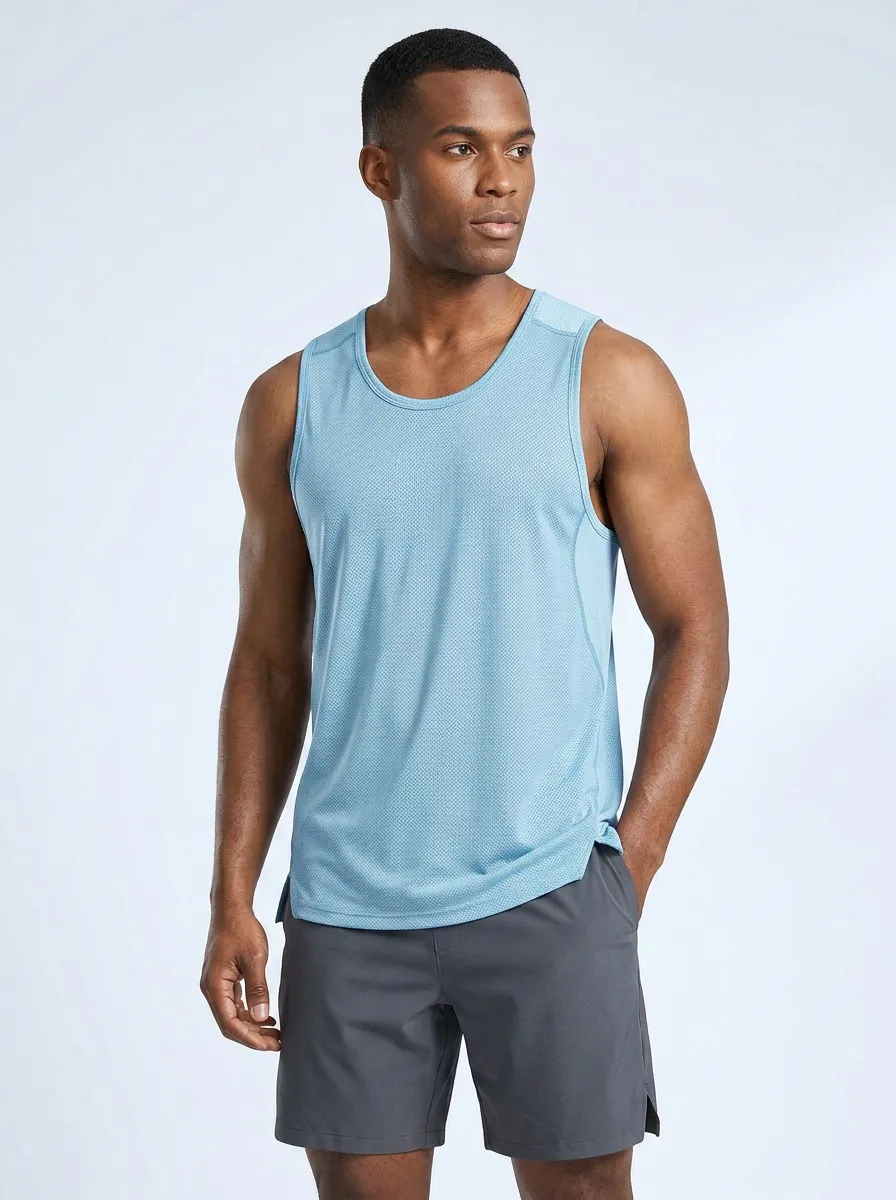 Men's Fitness Gym Workout Mesh Quick-Dry Tank Top