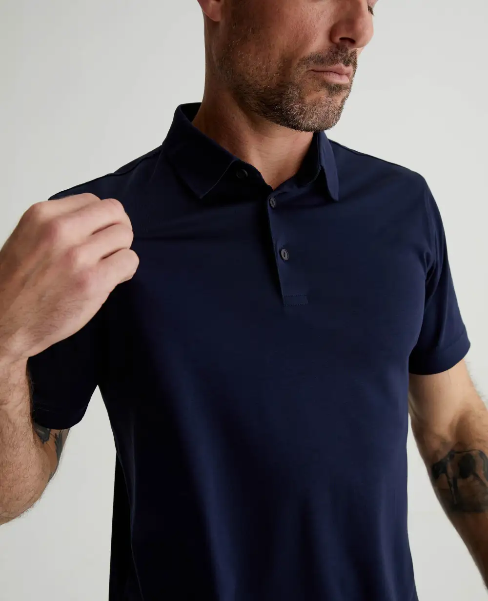 Men's Short Sleeve Spread Collar Polo Shirt