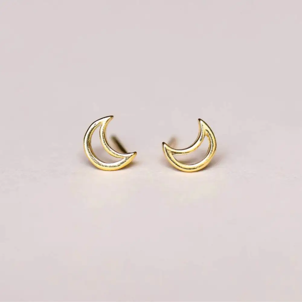 Polished Minimal Gem Stud Earrings