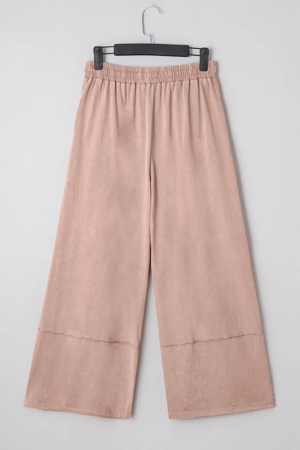 Flower Patch Washed Terry Knit Cropped Wide Leg Trousers