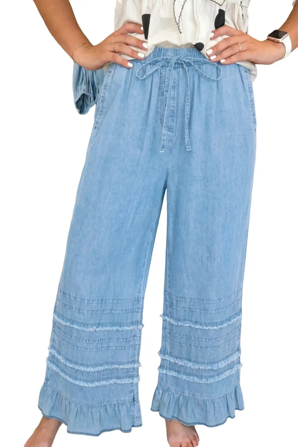 Relaxed Fit Wide Leg Casual Jeans