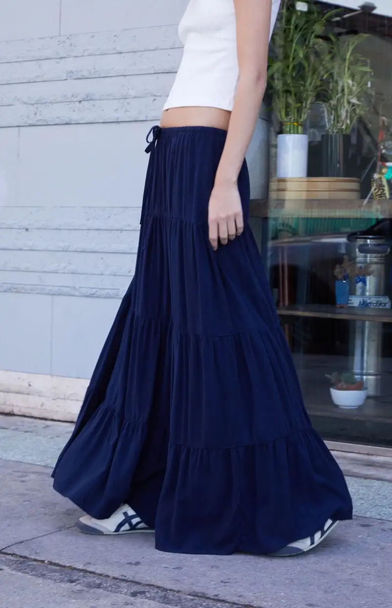 John Galt Navy Izzy Maxi Skirt