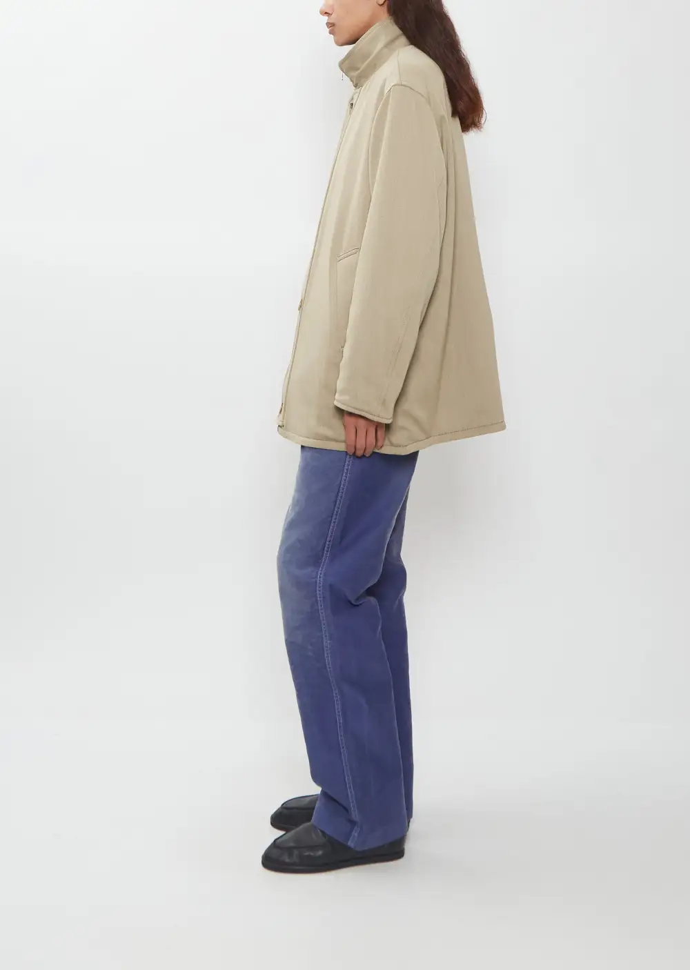 Women's Double Face Twill Stand Collar Coat