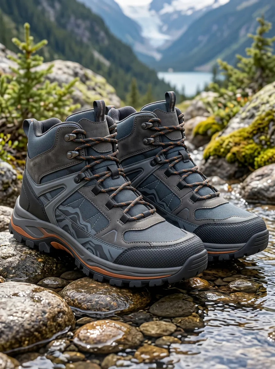 Unisex Hiking Lover Mountain Pattern Printed Outdoor Boots