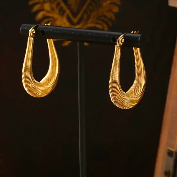 Titanium Steel U-Shaped Earrings