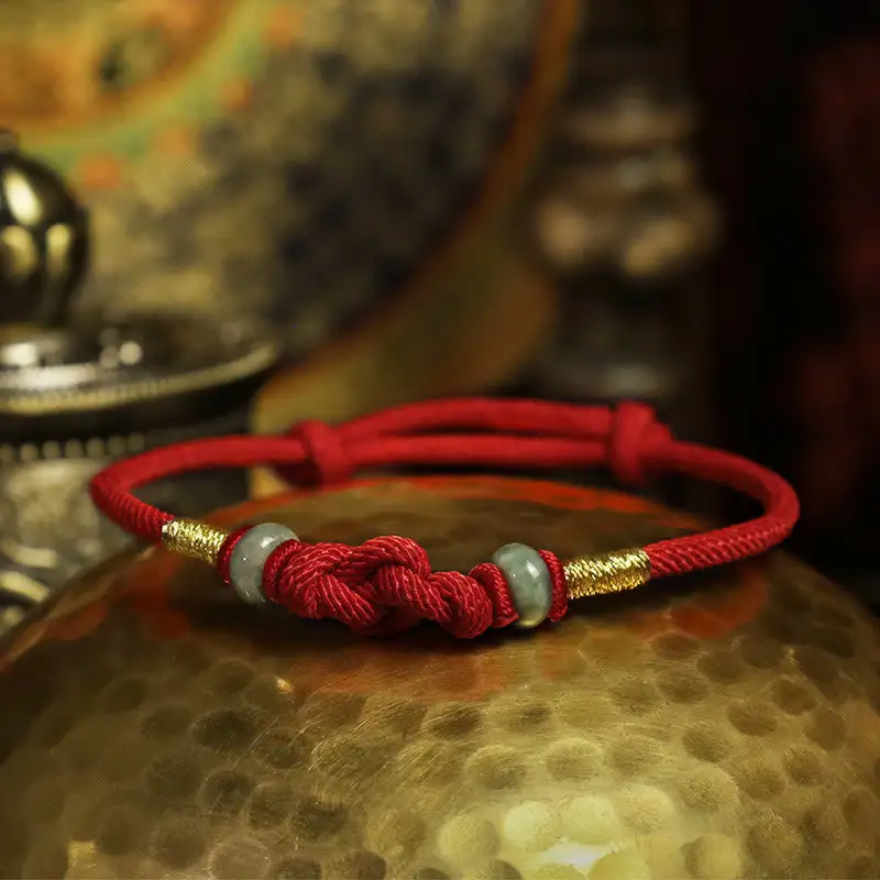 String Jade Knot Braided String Bracelet