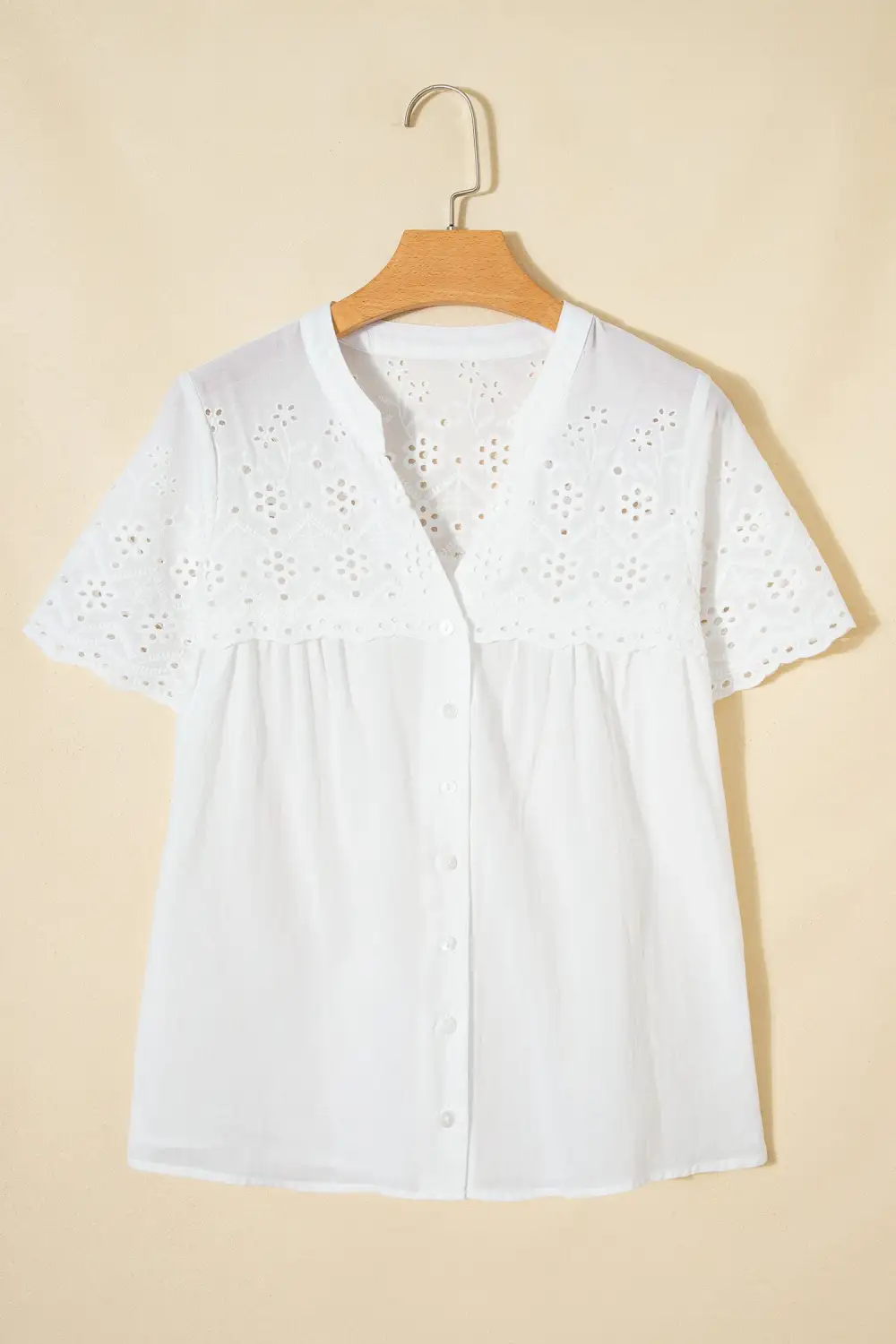 Women's Flower Motif Embroidered Patchwork Blouse