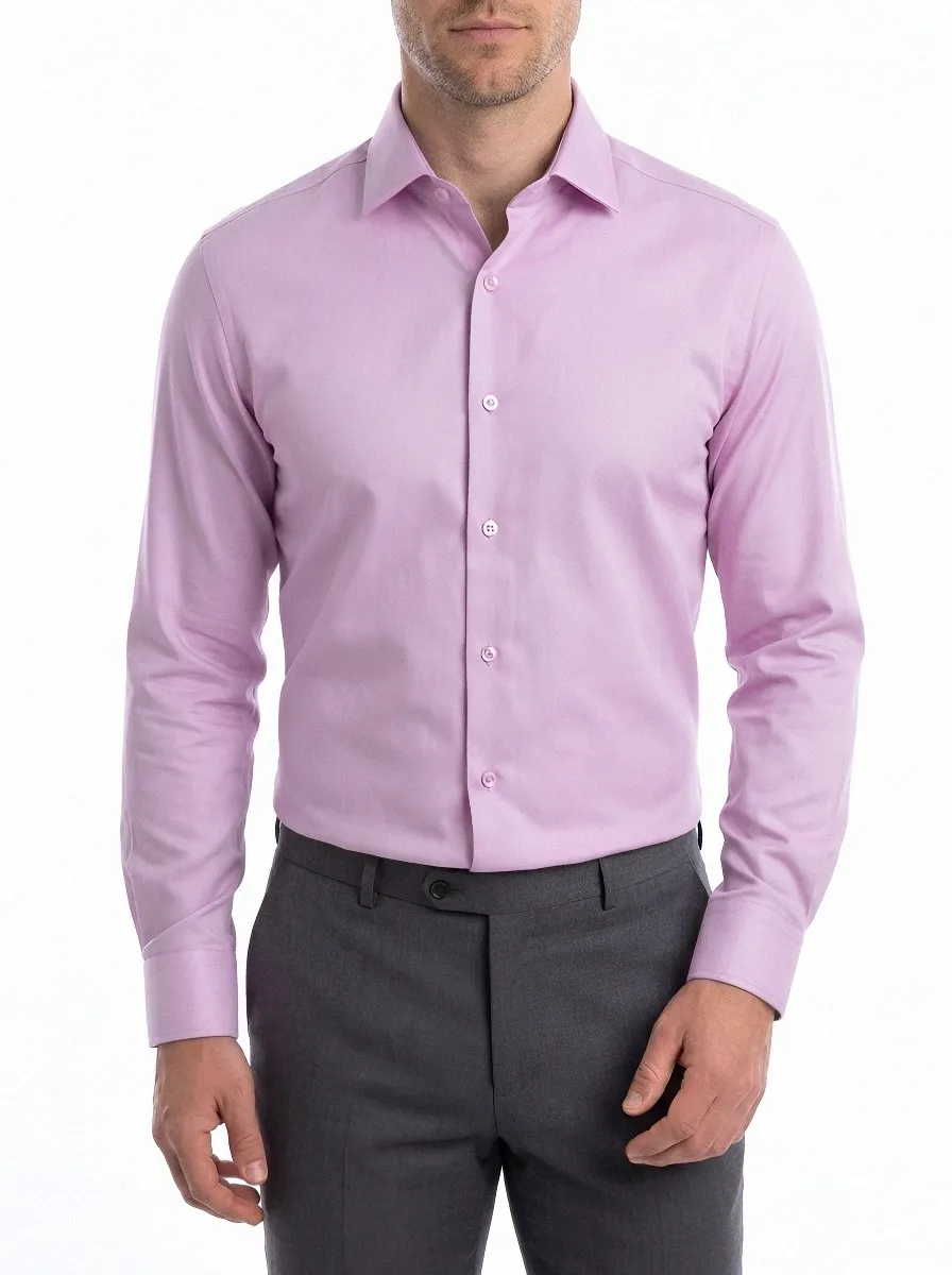 Men's Contemporary Long-Sleeve Solid Dress Shirt