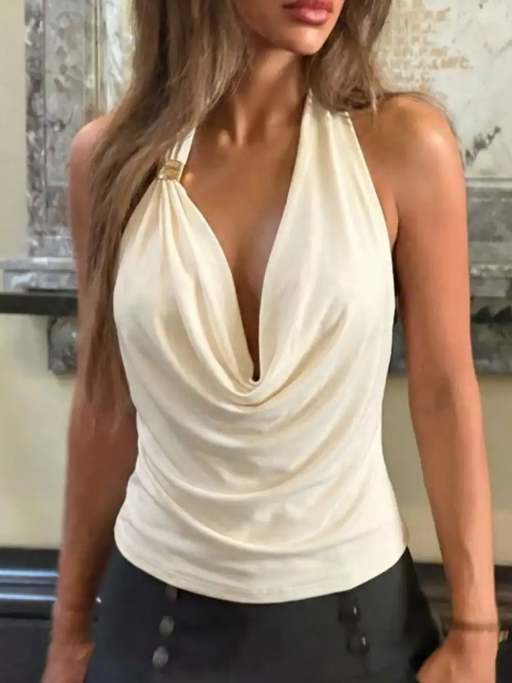 Refined Halter-Neck Tank Top