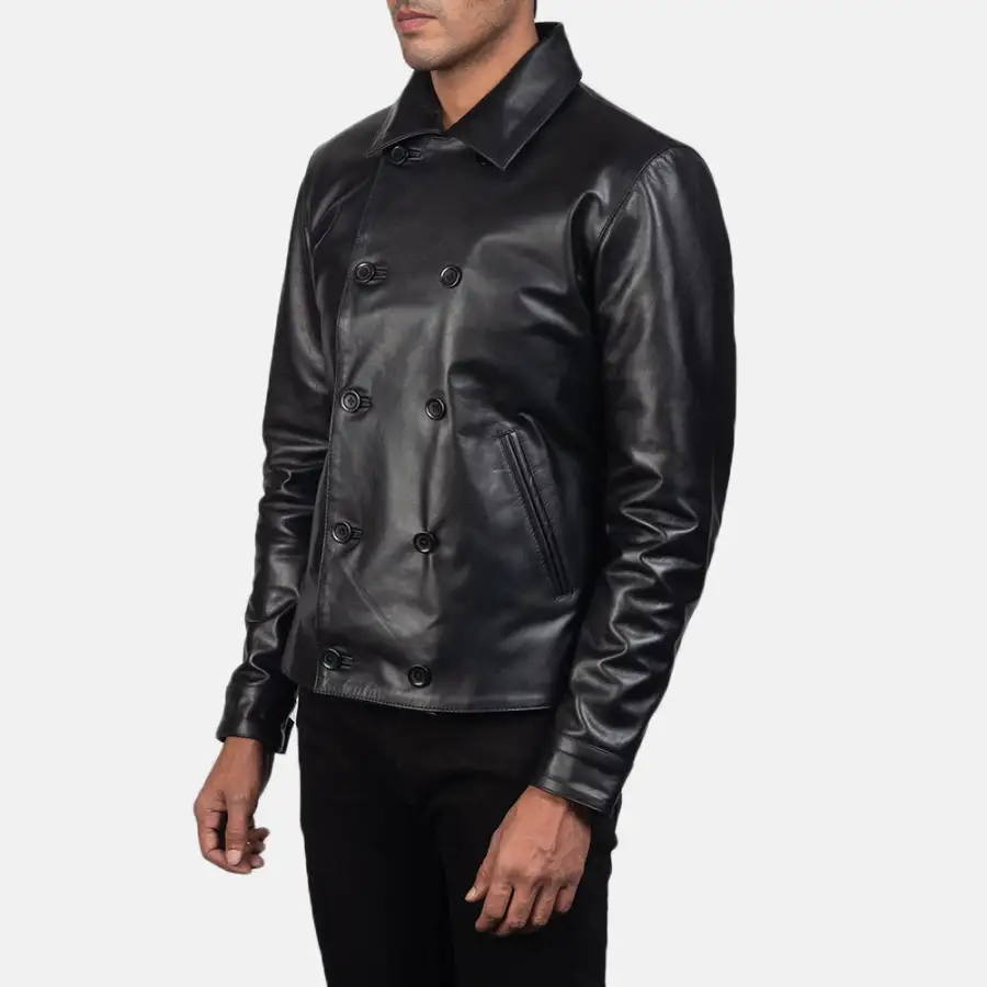 Men's Classic Leather Coat Jacket