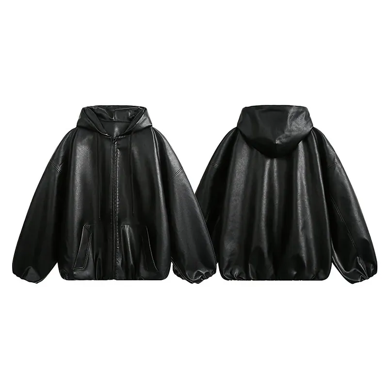 Edgy Solid Leather Jacket