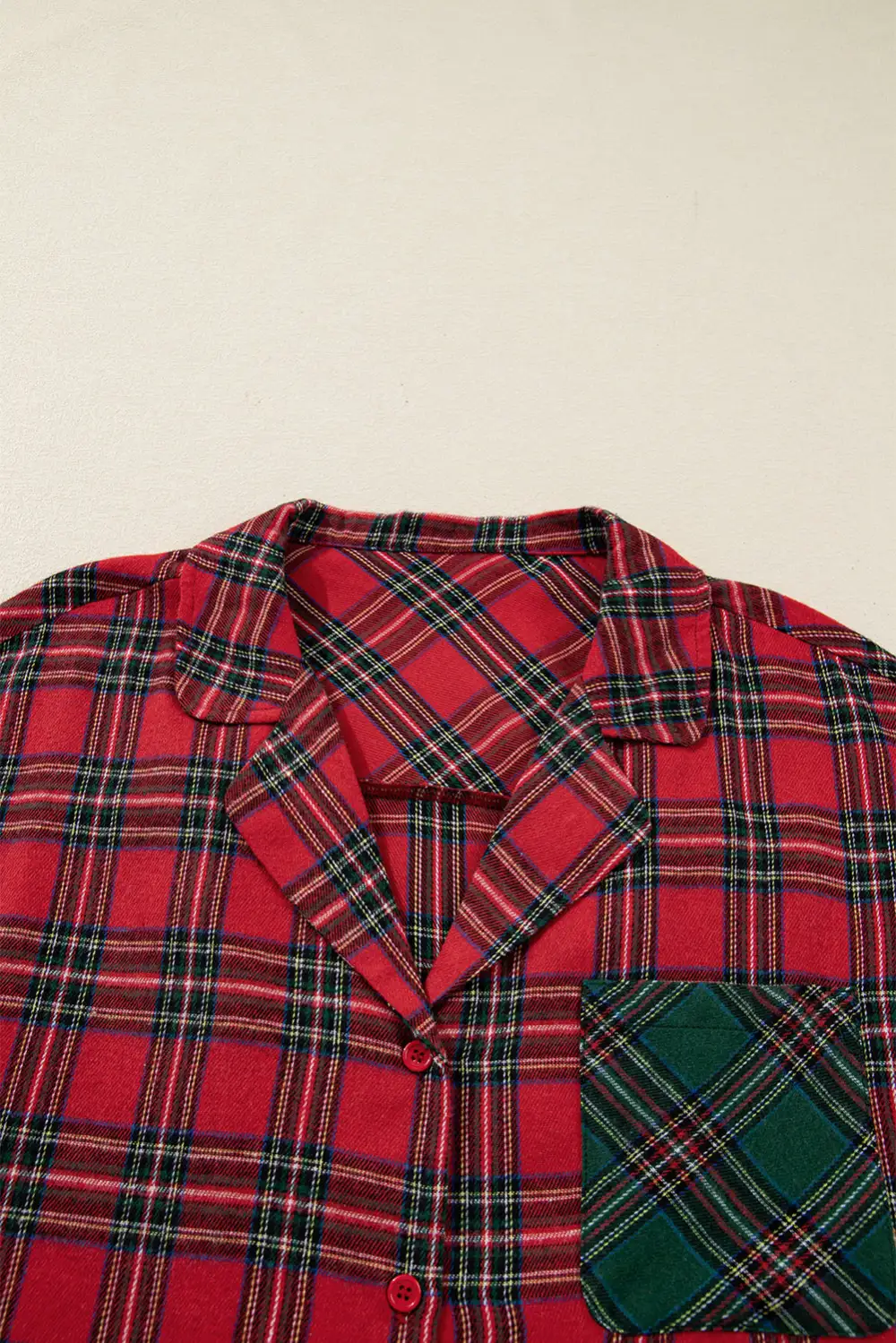 Plus Plaid Patchwork Shorts Pajama Set
