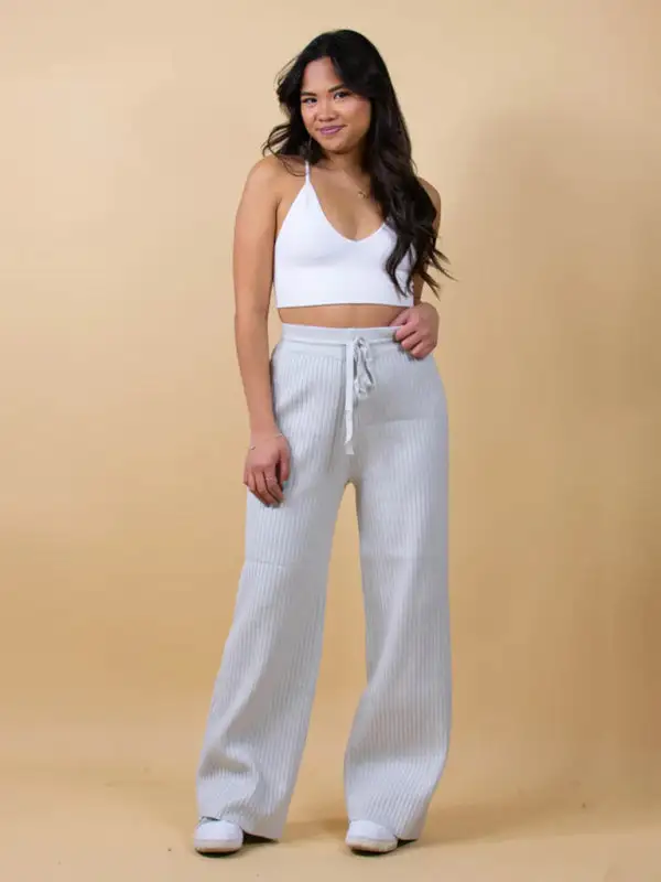 Drawstring Loose Lace Straight Trousers Pants