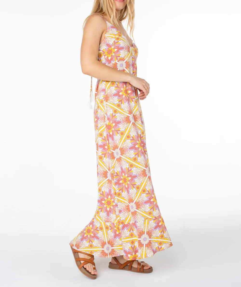 Floral-Patterned Strapless Backless Dress