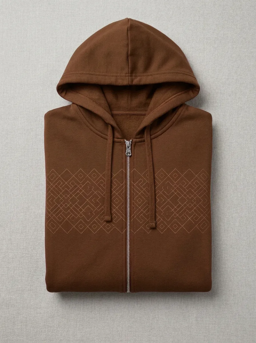 Men's Geometric Pattern Graphic Full-Zip Hoodie