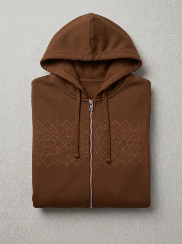 Men's Geometric Pattern Graphic Full-Zip Hoodie