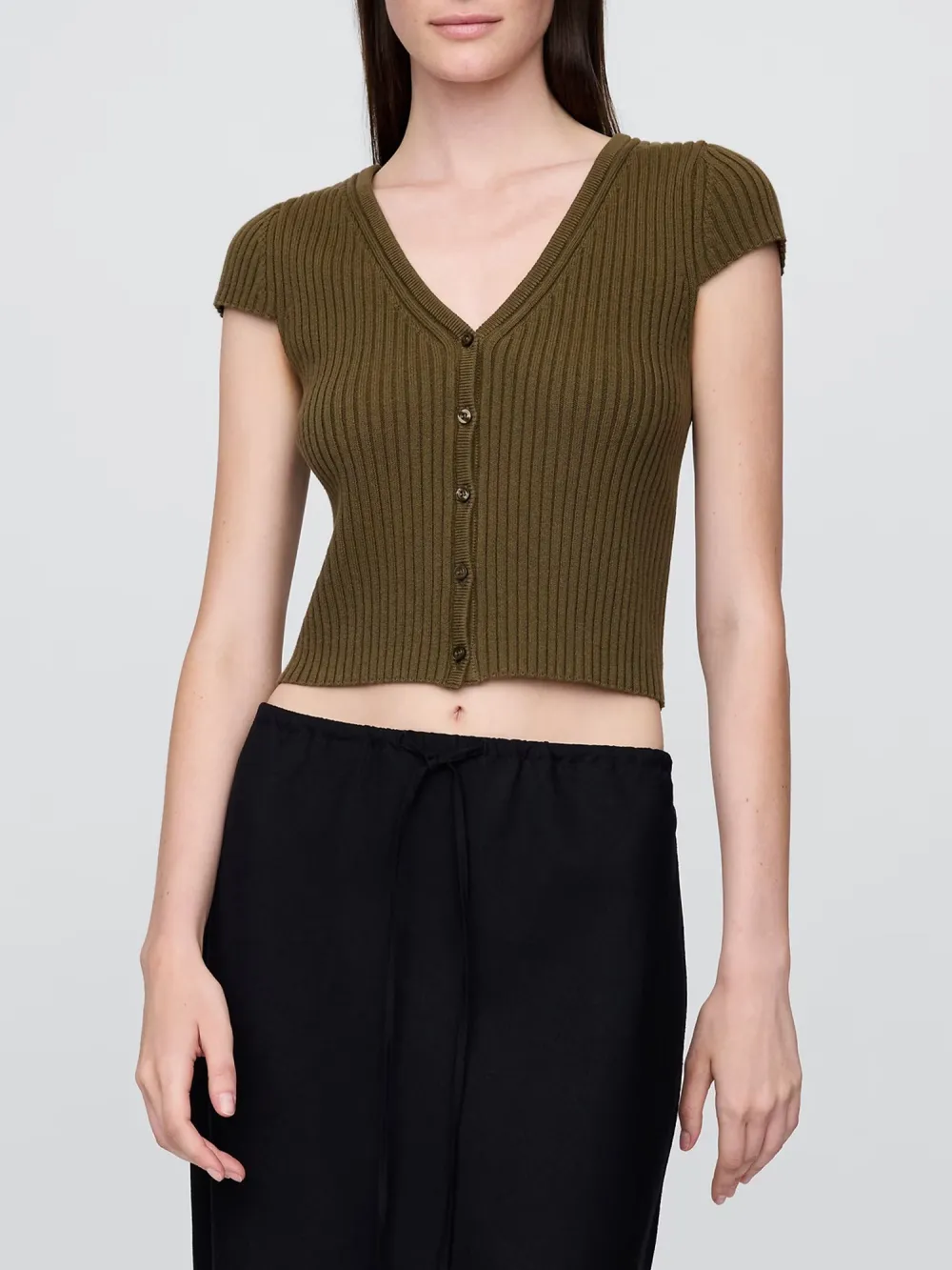 Fitted Ribbed Cardigan