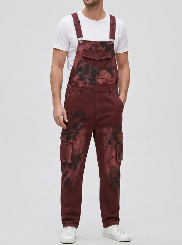 Camo Print Utility Cargo Overalls