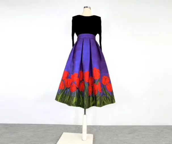 Lightweight Textured High Waist Skirt