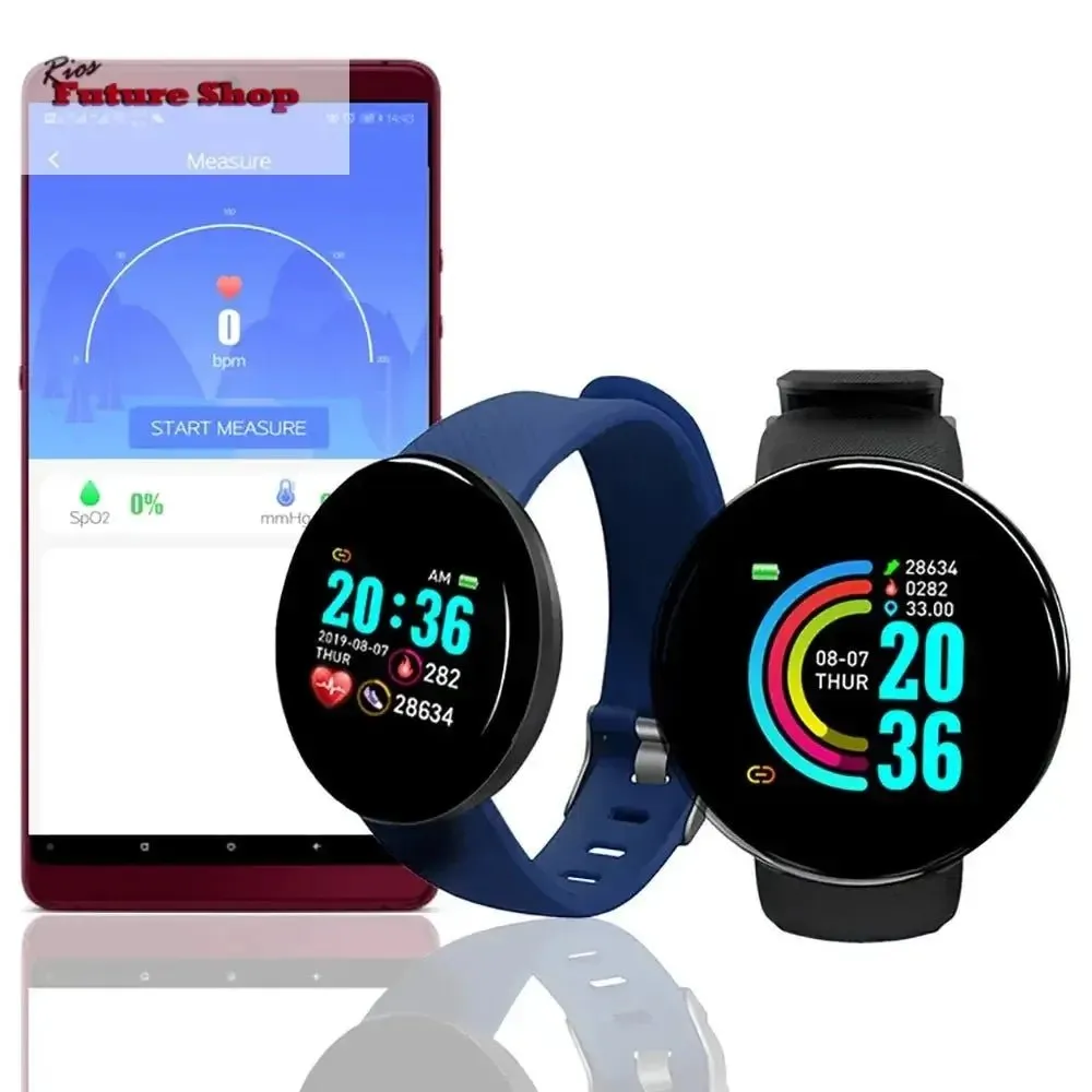 D18 Smartwatch for iOS & Android | Health Monitor | Notifications