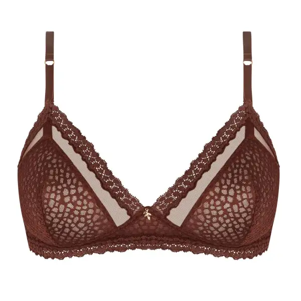 Women's Wireless Adjustable Straps Lace Shimmer Detail Bra