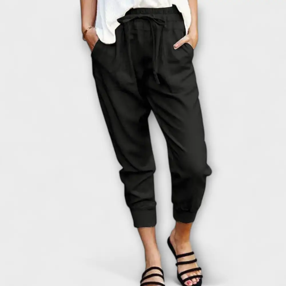 Linen Cotton Blend Lightweight Trousers