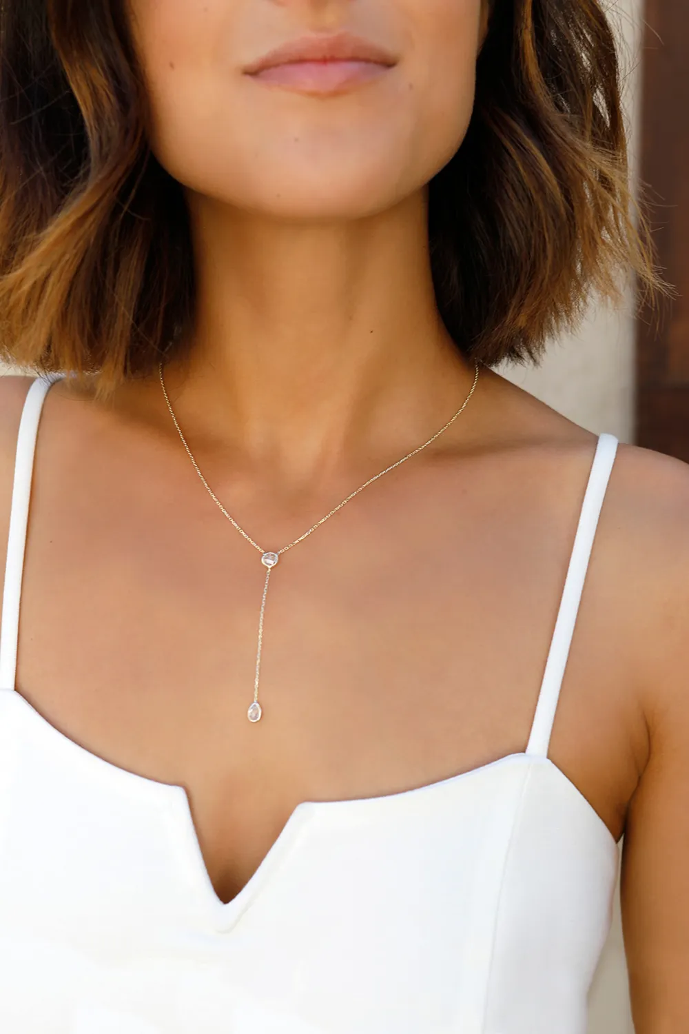 Elegant Vintage Crystal Long Pendant Necklace