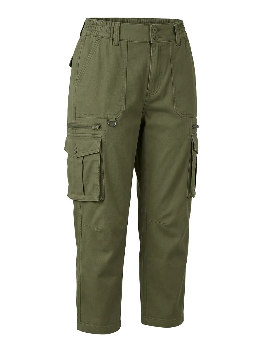 Women's Multi-Pocket Casual Active Cargo Capri Pants