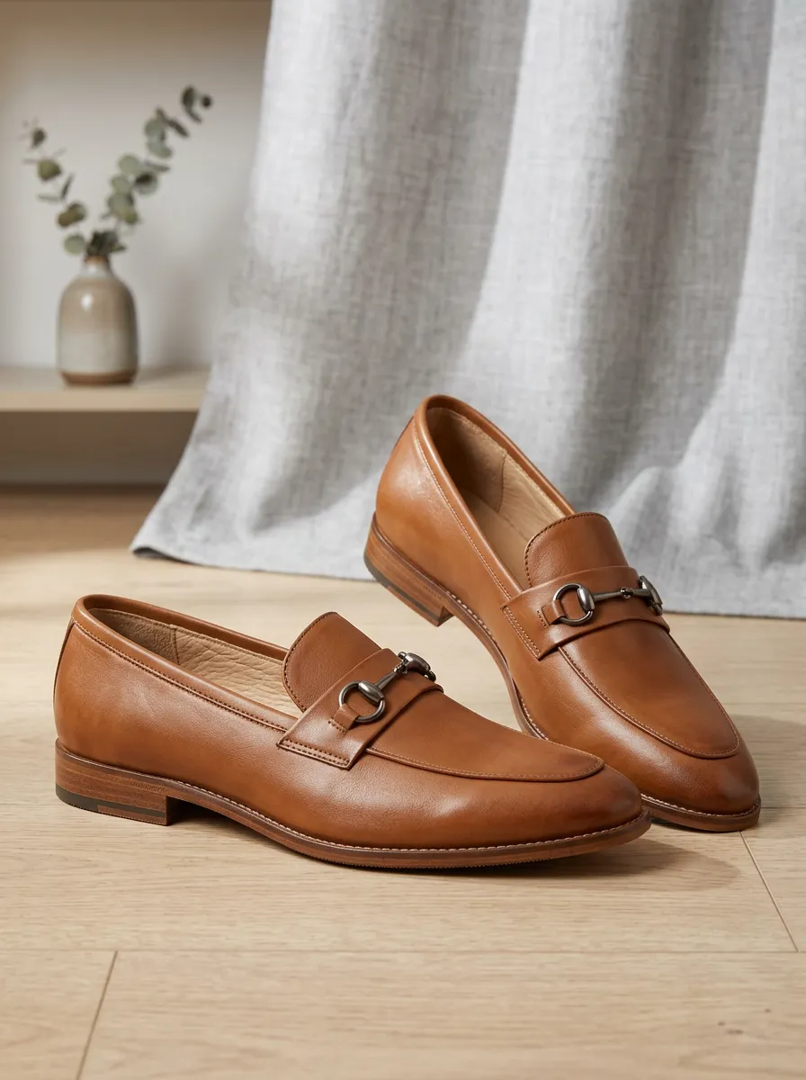Unisex Classic Horsebit Leather Loafer Shoes