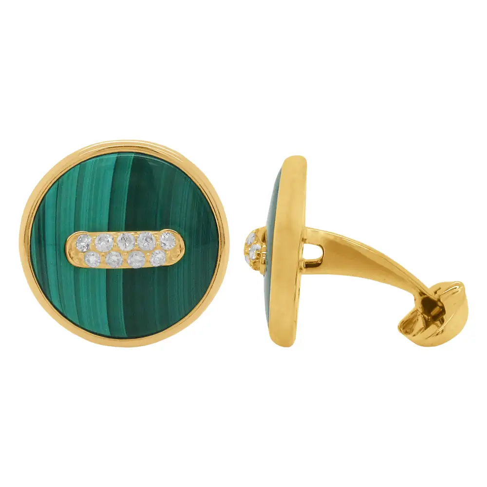 Diamond Malachite Cufflinks