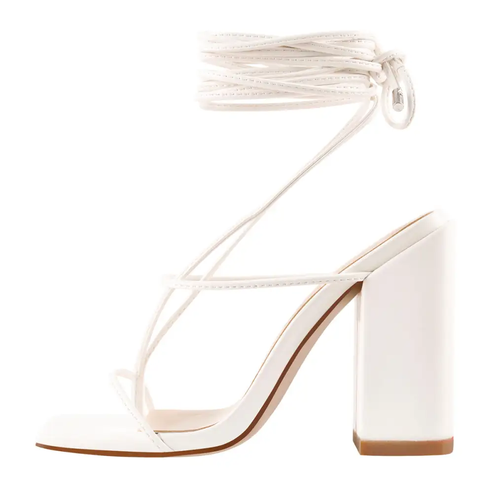Ankle Strap Square Toe Chunky Heel Sandals