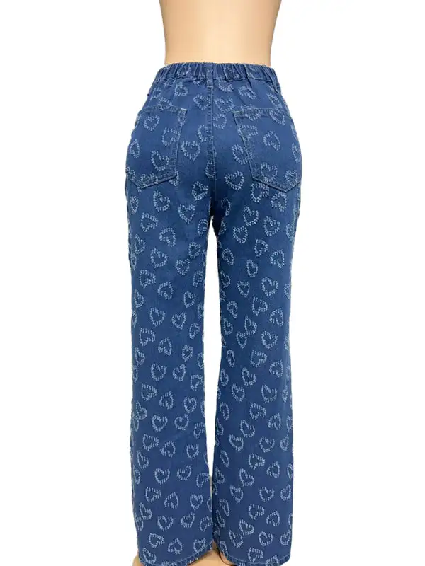 Washed Pocketed Straight Leg Jeans