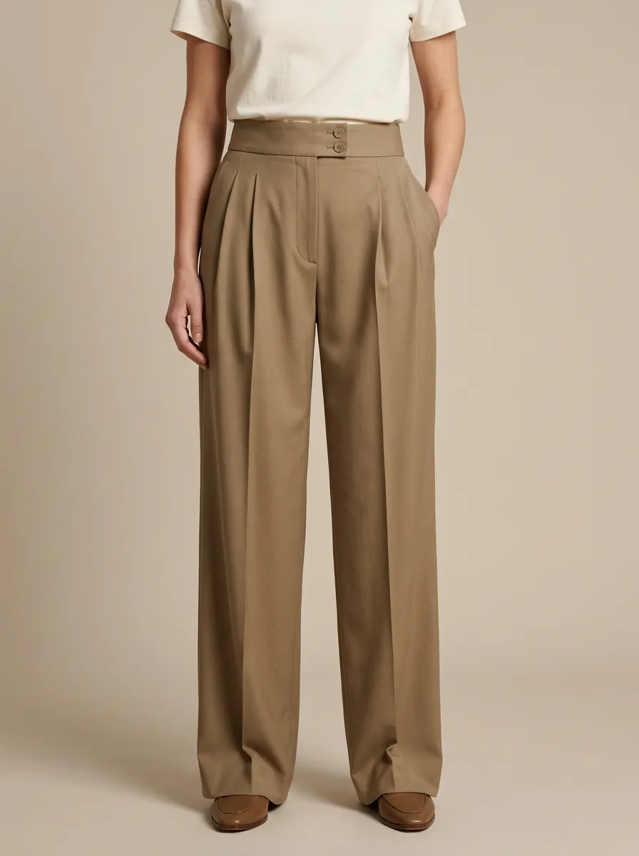 Weekend Pleated High Rise Wide Leg Trousers
