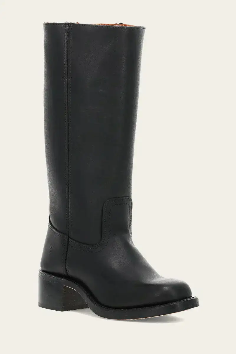 Leather Knee Tall Boots Western Cowboy Block Heel Boots