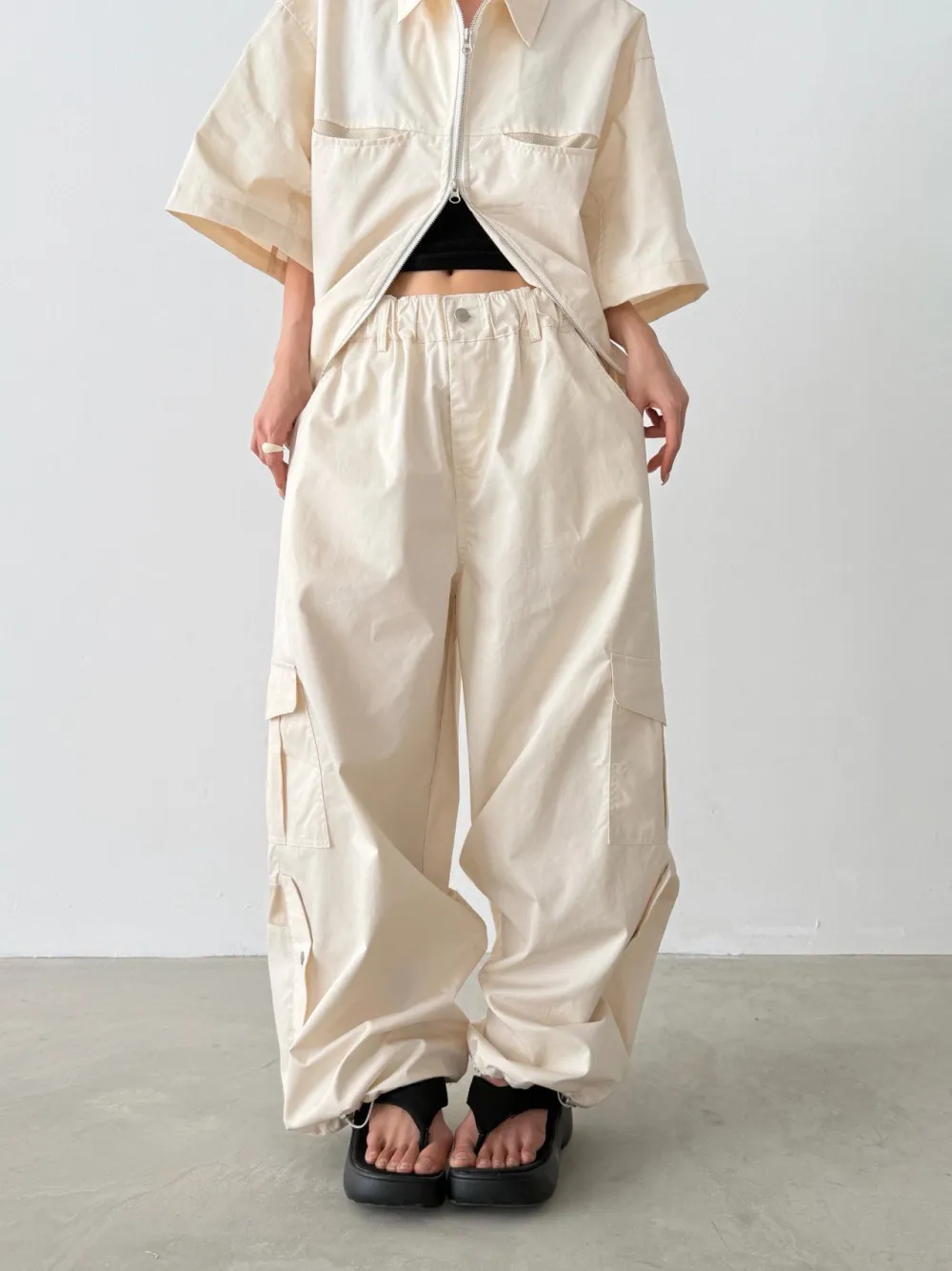 Relaxed Solid Casual Pants