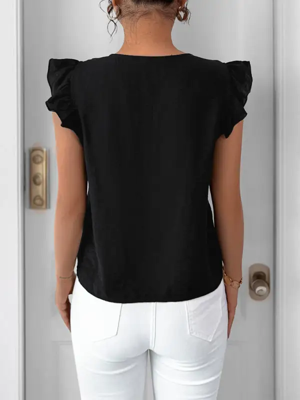 V-Neck Pocketed Casual Shirt
