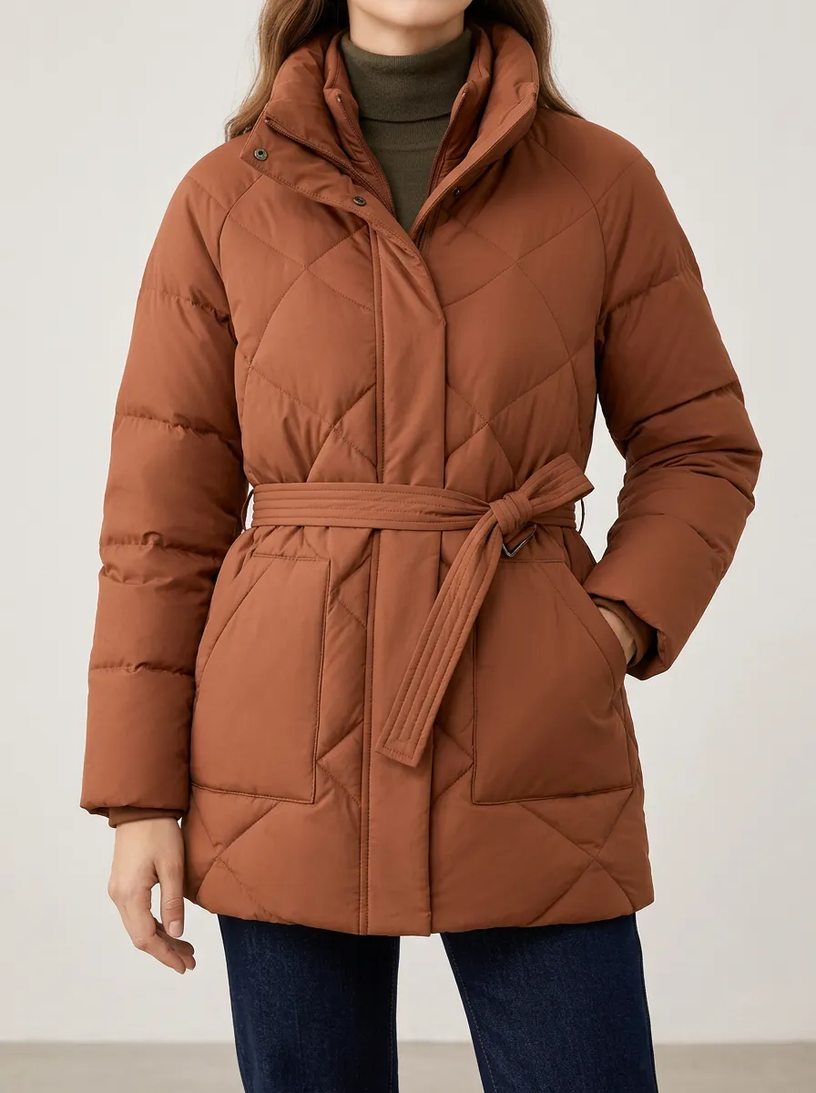 Women's Everyday Belted Puffer Jacket