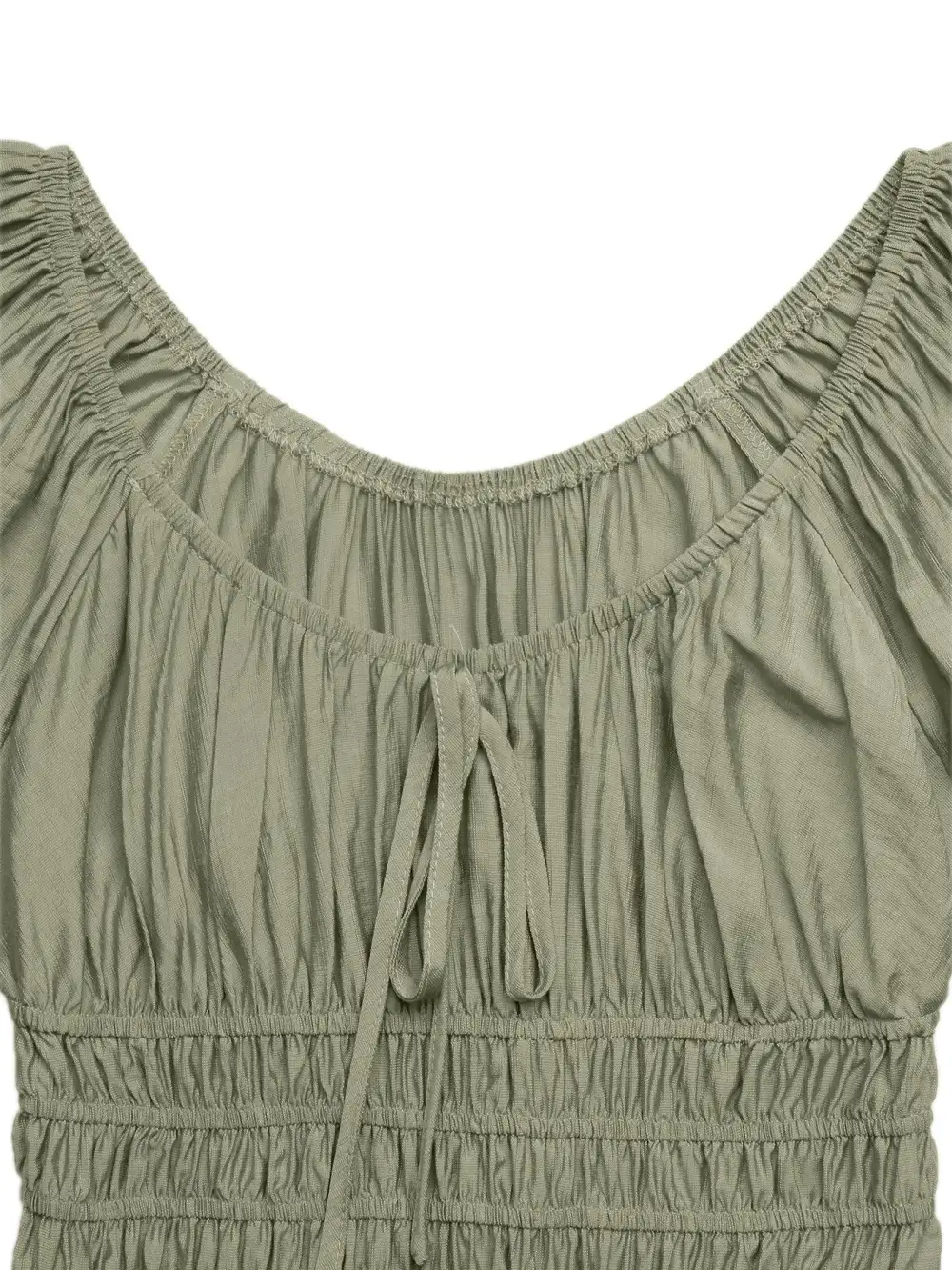 Smocked Puff Sleeve Maxi Dress