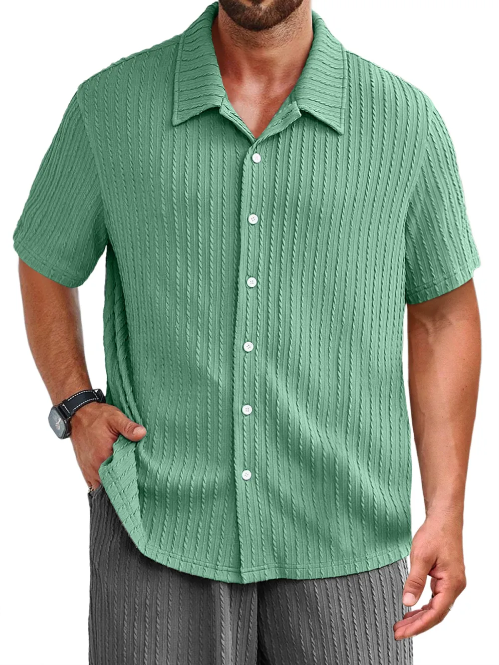 Jacquard Short Sleeve Shirt