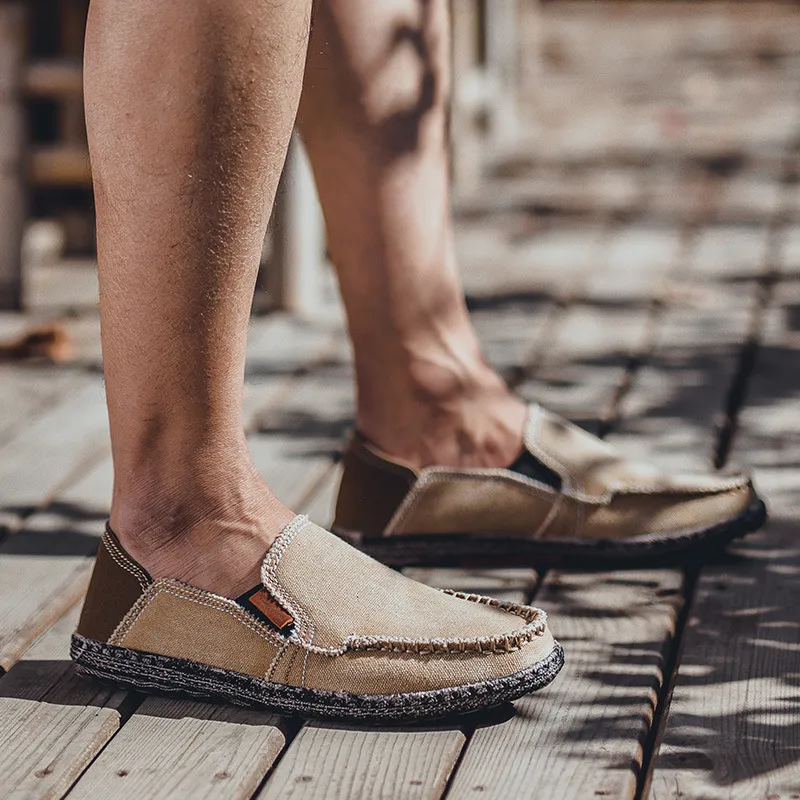 Men's Casual Denim Washed Tire Bottom Loafers Shoes